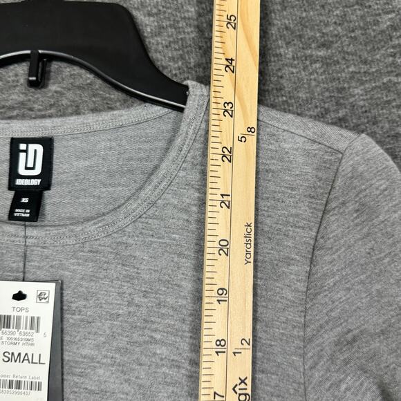 Ideology Activewear Womens Top‎ Size XS Gray Long Sleeve Crew Neck Tie Waistline - Picture 7 of 10